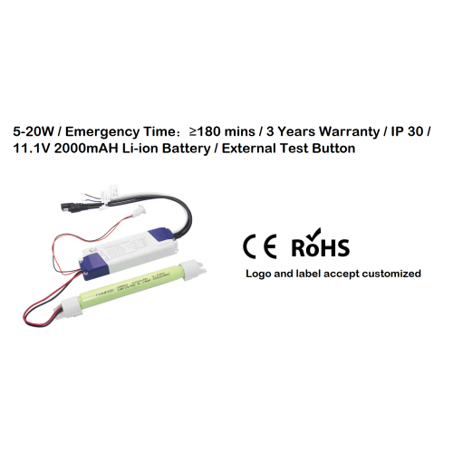 Recargue rápidamente el kit de emergencia LED de respaldo de batería de iones de litio