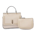 Sac fourre-tout en cuir Saffiano moyen beige