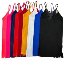 Wholesale Women's Sleeveless Ribbed Tank Tops in All Colors - XSY012 Size Model