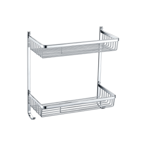 Polished Chrome Corner Mounted Double Basket