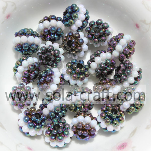 Precio de fábrica de color negro de acrílico transparente Little Berry Beads 10MM