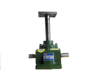 Worm screw jack elevator with electric motor