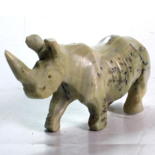 Animal art work custom hand carved indoor stone rhino statue for sale