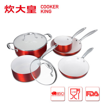 2015 ceramic aluminum cookware set /7pcs cookware set