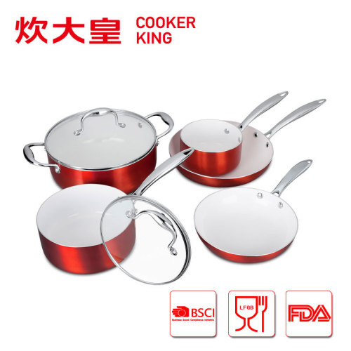 Aluminum ceramic coating cookware set