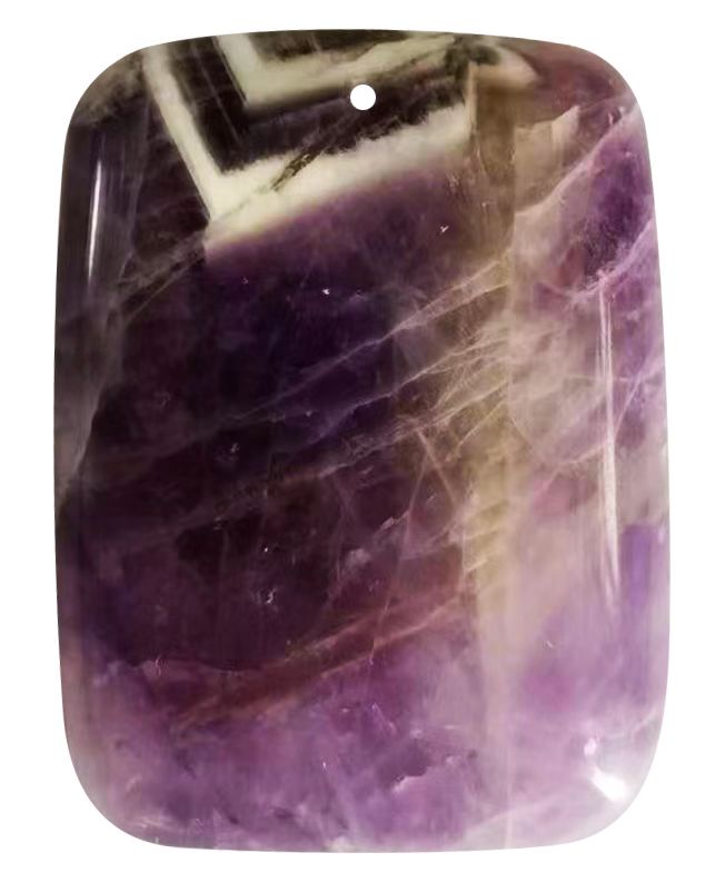 Amethyst 25x35 mm Collier pendentif en pierre rectangulaire pour femmes hommes