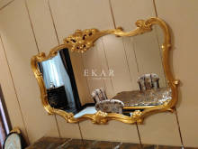 Home Furniture Living Room Handcarved Wooden Console Antique Wall Mirror Decorative Mirror Console Mirror