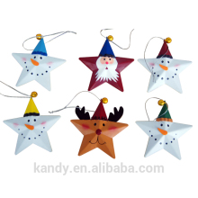 6-Pc Christmas Charm Metal Stars Hangers