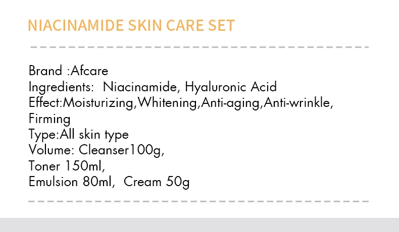 Niacinamide Five-Piece Skin Care Products Moisturizing Whitening Skin Care Set