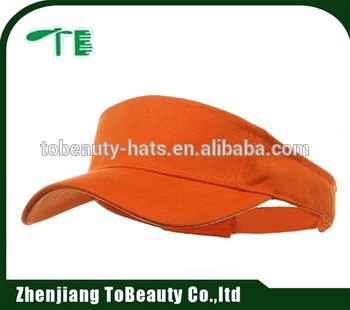 orange color short visor cap