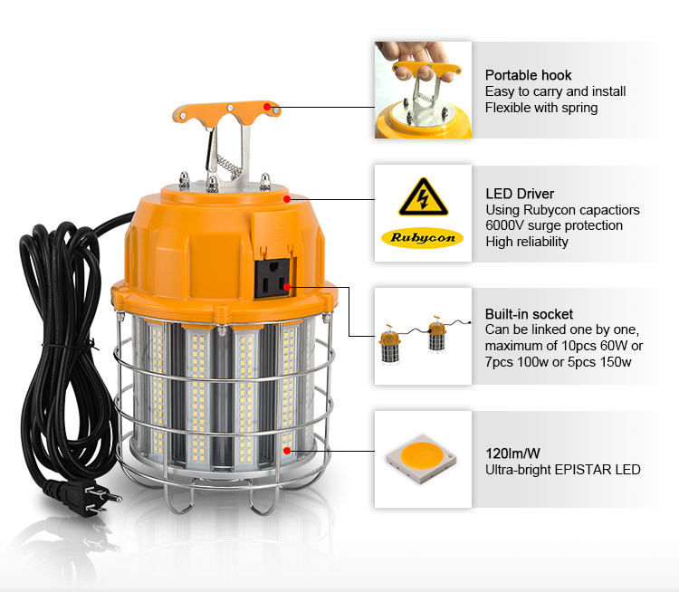 New Hot Sale Led Portable Work lights 150W High Quality Led Temporary Lighting
