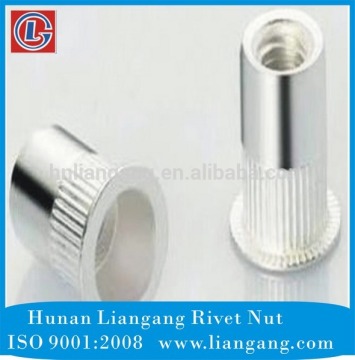 Knurling white blue zinc plated nut insert