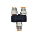 4 Pin M12 Male A Coded Y Connector