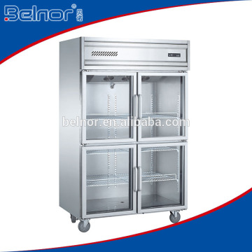 KG1.0L4W Hotel glass door drink fridge / double door fridge