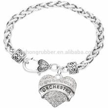 Genuine Austrian Clear Crystal "Orchestra" Charm Chain Link Bracelet