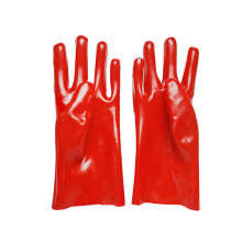 Red PVC acid and alkali resistant gloves