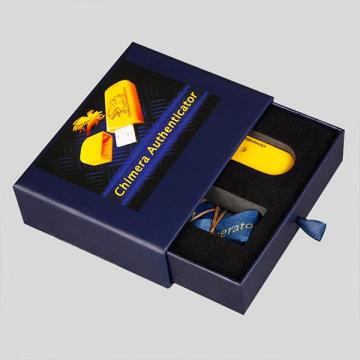 Custom Blue Coated Drawer USB Gift Paper Box