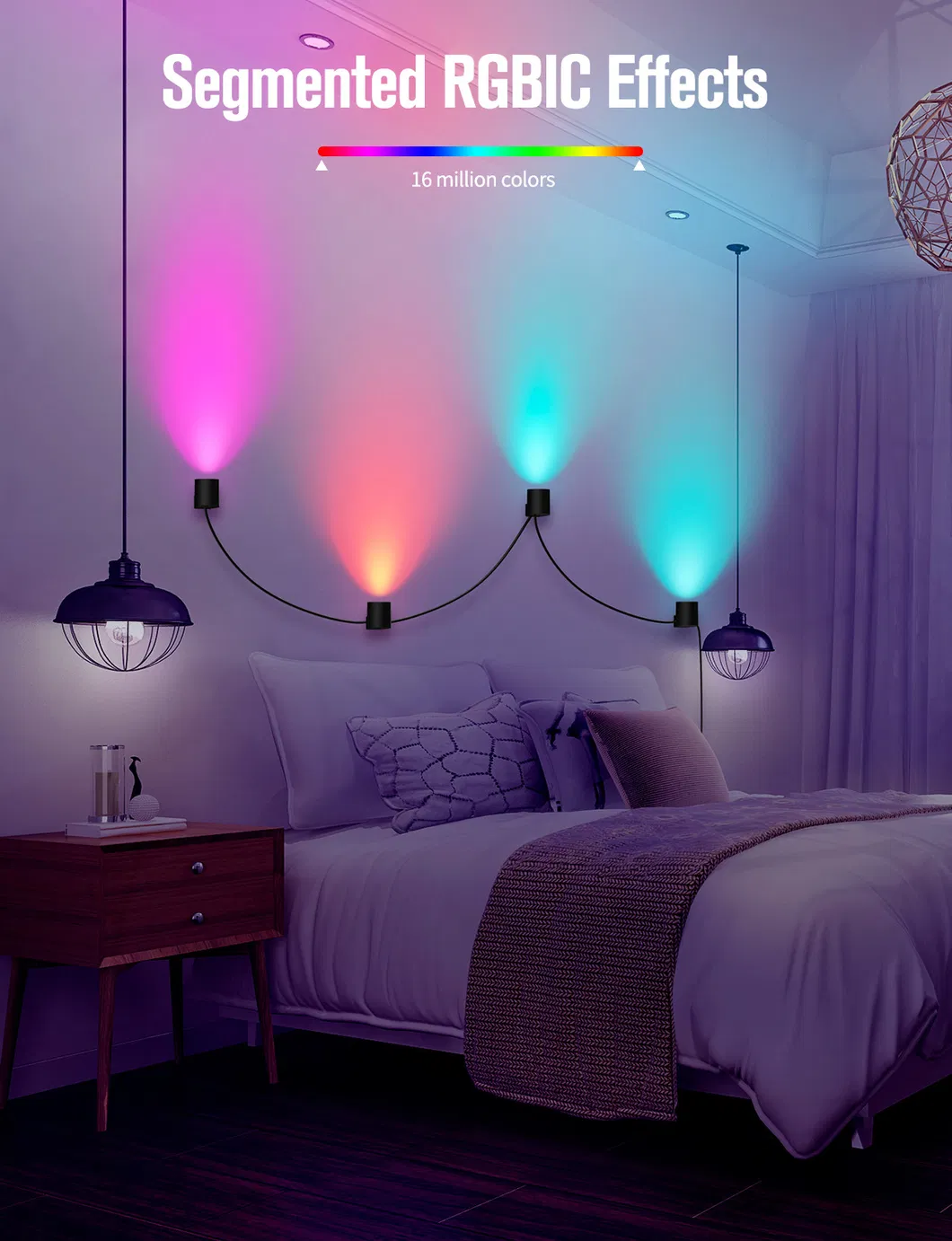 Modern Smart Control RGB Tuya Music Sync Corridor Round Single Head 5W Lights Bedroom Waterproof Sconce Indoor LED Wall Lamp