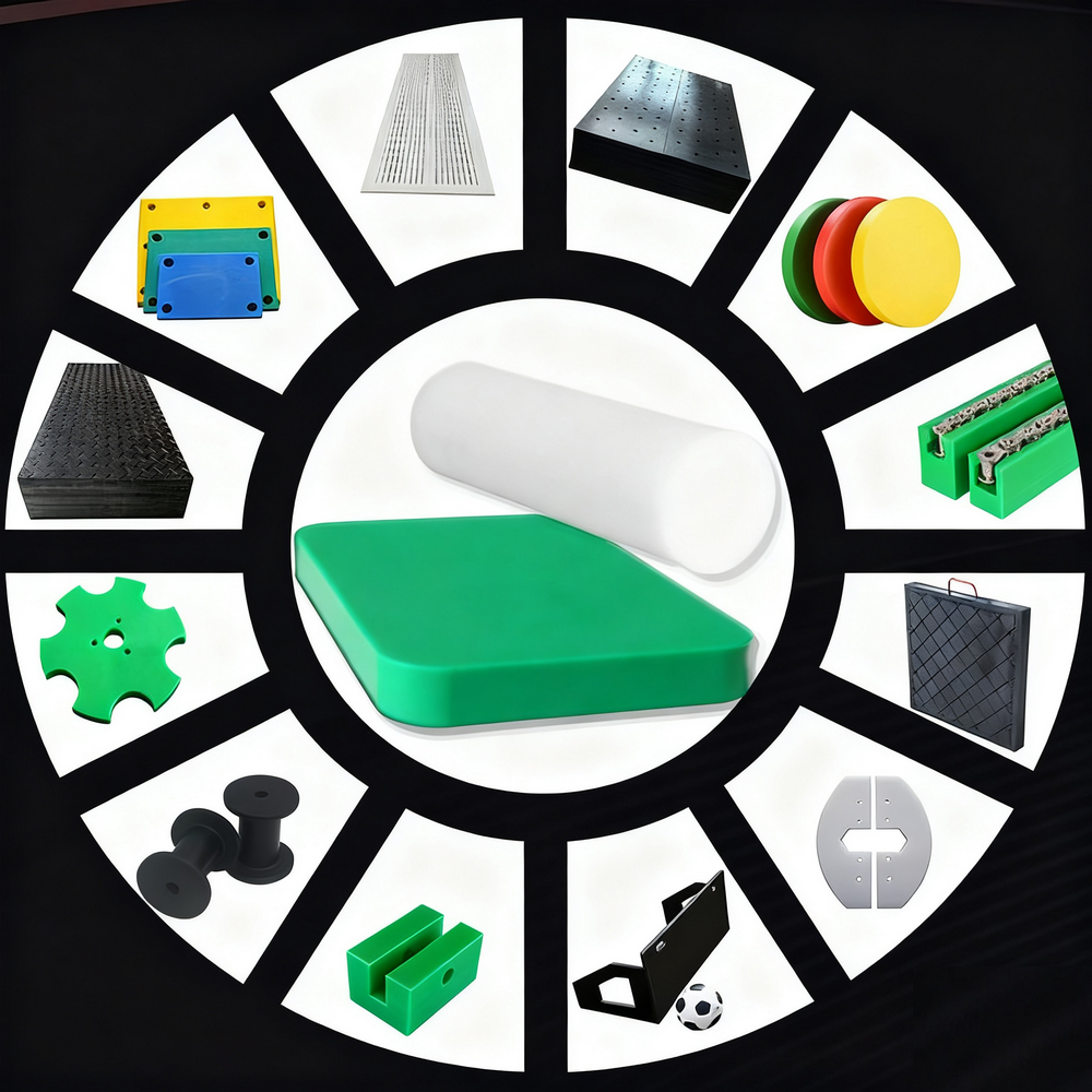 Egyedi megmunkálású UHMW PE csúszóblokkok vezetősín polietilén műanyag csapágycsúszkák