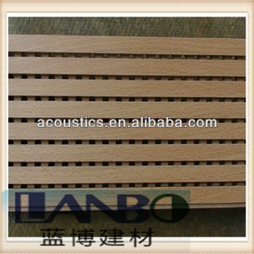 wooden gutter perforated strip acoustic panel