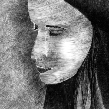 Reflection of pen and ink painting works