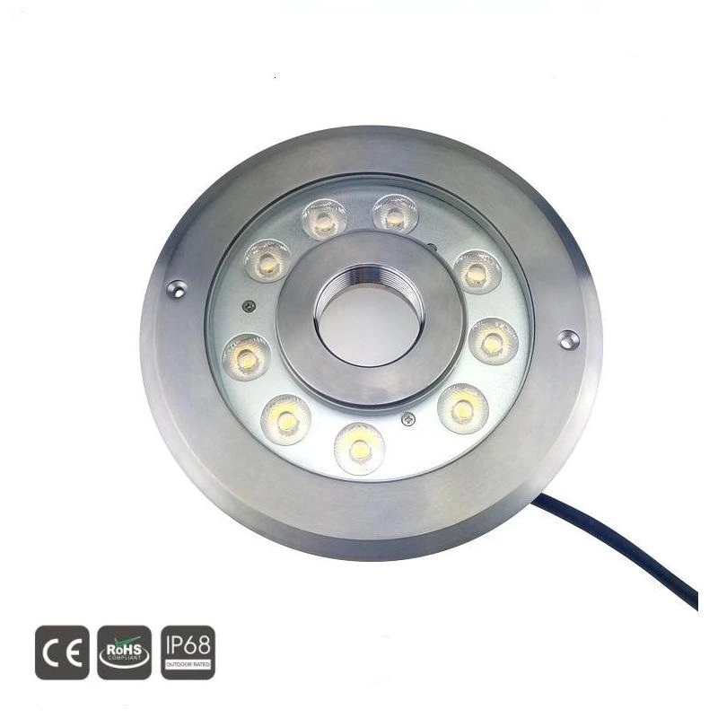 9X3w IP68 Staineless Steel Waterproof LED Fountain Ring Light