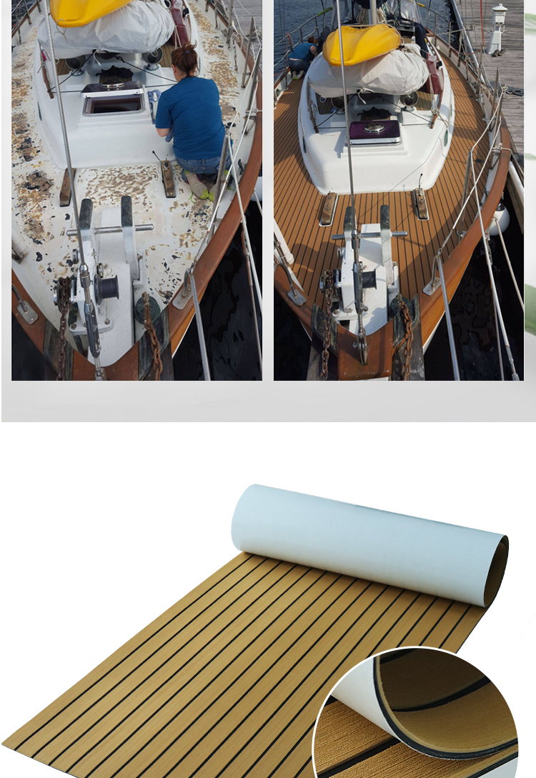 EVA boat flooring with adhesive