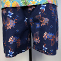 Men Sexy Navy Blue Print Beach Shorts