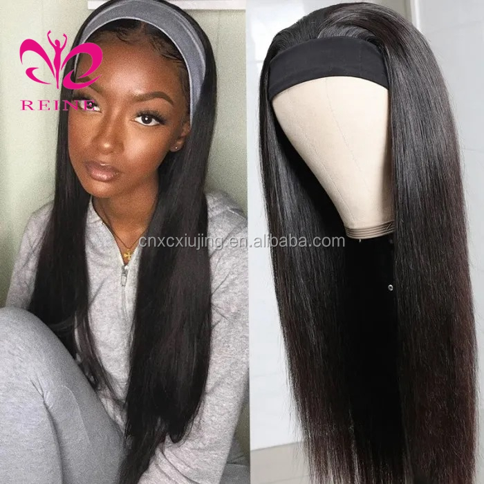REINE Headband Wigs Glueless Straight Human Hair Wigs Best Half Wigs 14-26 Inch