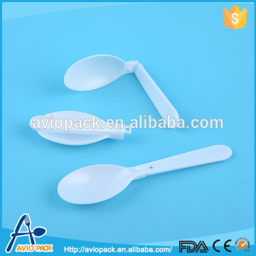 Folding pp white disposable plastic spoon