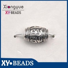 Fashion Silver Drum Shape Cloisonne Lampwork Jewelry 10x24 mm