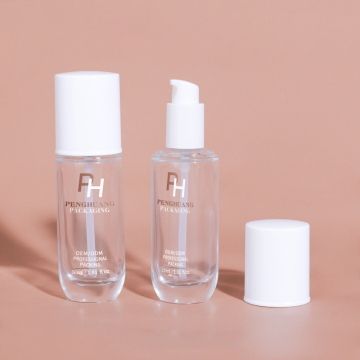 Clear 30ml Foundation Lotion Pump Bottle - Custom Cosmetics Packaging