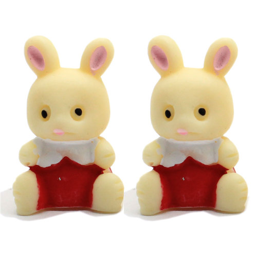 Vente en gros de 20 mm de résine de lapin breloques Kawaii Cabochons décorations en résine 3D à dos plat