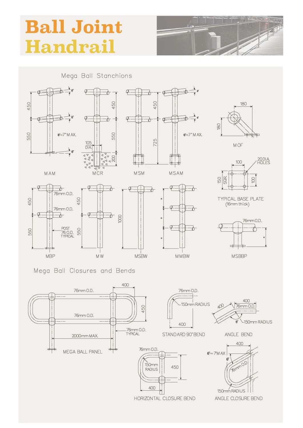 Jimu Hot DIP Galvanized Balltube Stanchion Post Handrail Stanchion Fence Stanchion Post