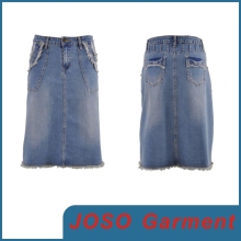 Knee Length Women Denim Skirts (JC2042)