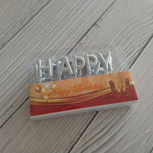 Silver Gold PVC Packing Letter Smokeless Birthday Candles