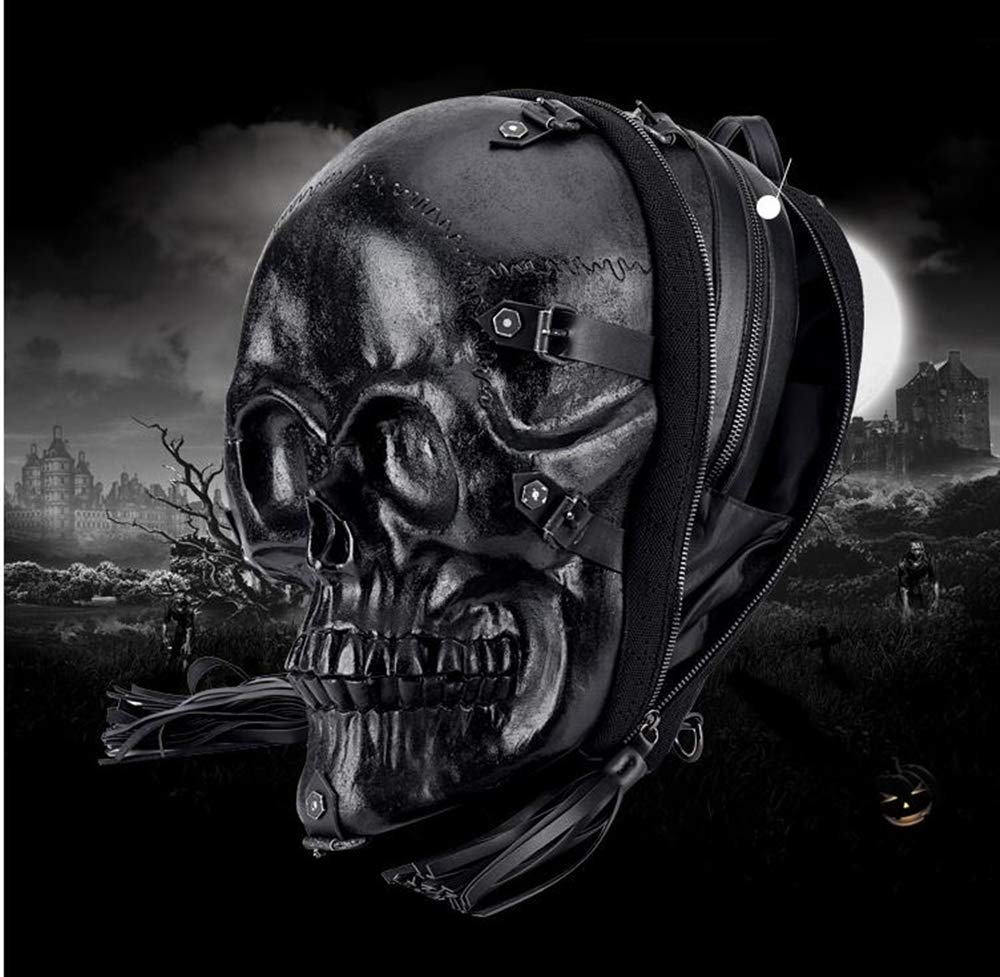 3D Stereo Skull Backpack PU Waterproof