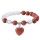Perles rondes de quartz en pierre naturelle avec bracelet extensible de charme de charme
