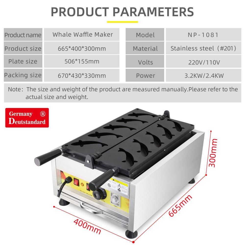 Elektro -Waffelhersteller -Maschine Non -Stick Waffel Baker Edelstahl Stahl