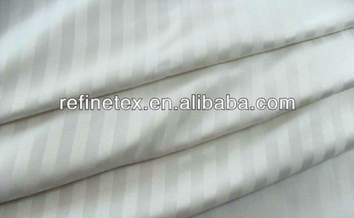 Sateen stripe fabric for hotel bed linen