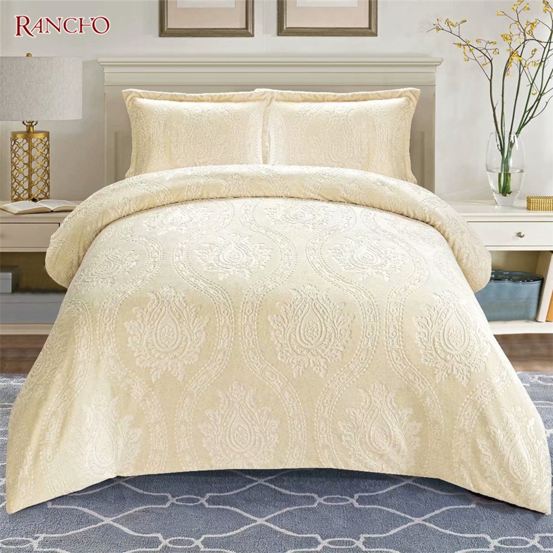 Flannel fleece comforter luxury winter bedding set comforter King Queen size winter comforter set