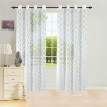 Polyester Geometric Semitransparent  Voile Sheer Curtain