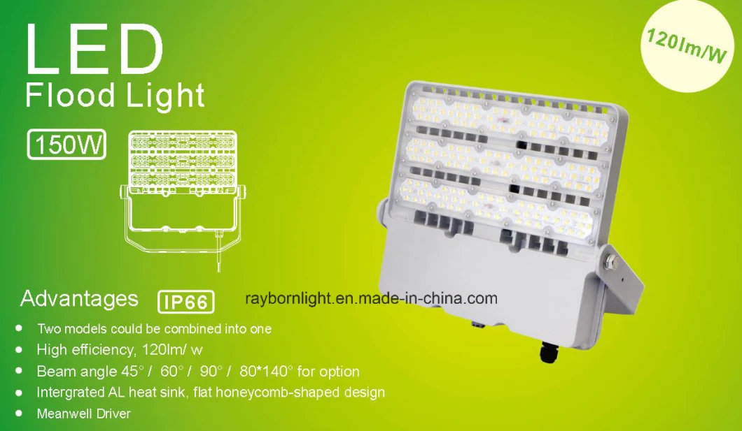 IP66 Modular LED Flood Light with 30/60/90/80*140 Degree