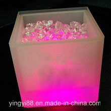 New LED Ice Bucket Double RGB Color Layer Square Bar KTV Beer Ice Bucket
