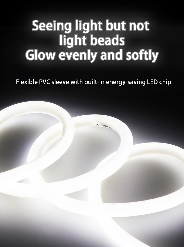 220V Silicone Led Neon Tube 6*12mm 120leds Outdoor Cuttable Rope Light Flex Neon Lights