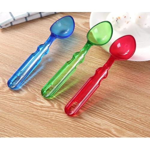 Clear dessert ice cream spoon