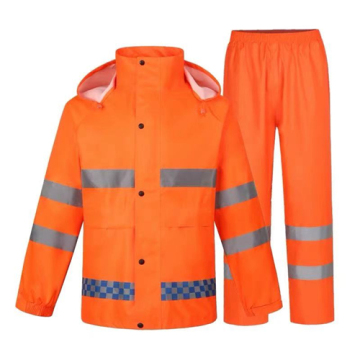 High reflective polyester heavy duty rainsuit