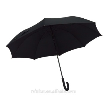 Black pongee automatic open long umbrella