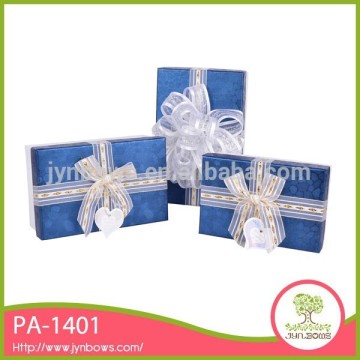 Blue silk flower PA-1401 ribbon bow