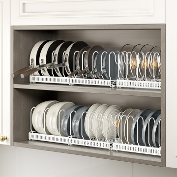 Telescopic Metal Pot Lid Rack Organizer